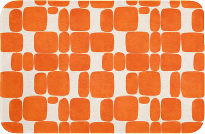 Badmat 60x40 cm - Antislip - Patroon - Retro - Oranje - Badmatten voor badkamer - Badkamermat - Douchemat - Badkamer mat