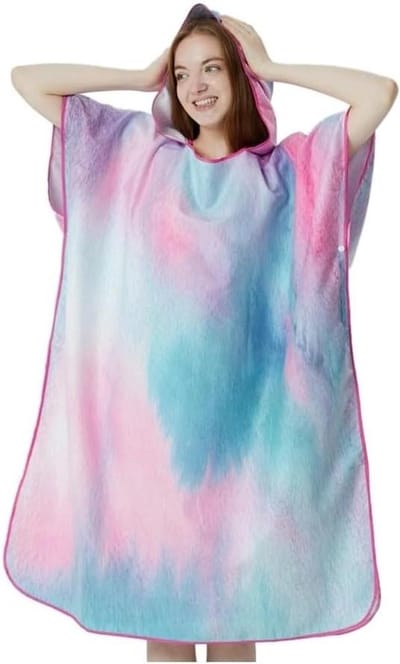 Handdoek Poncho - Strandponcho - Draagbare Kleedkamer - Sneldrogend - 90 x 110 cm - Paars