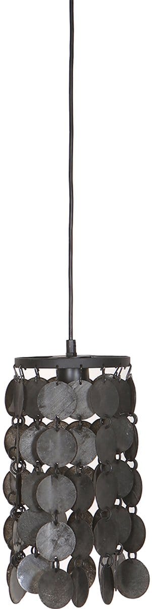 By Mooss - Hanglamp Vineer - Zwart - Ø22 cm - H32 cm - Industriële Lamp - Plafondlamp - Woonkamer - Eetkamer