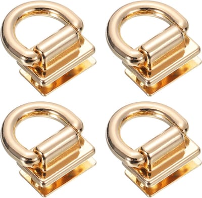 Metalen Tasconnector met D-Ring en Push Button Sluiting - 4 Stuks voor DIY Portemonnee en Tasaccessoires (Licht Goud)