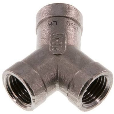 Rp 1/4'' RVS Y-stuk 16 Bar - FL3Y-F-SH-014R