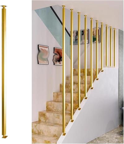 Trapspindels Metalen Balusters - Leuningen Balusters - Veiligheid Verhoging - Verstelbare Hoek - 4cm Diameter - Goud