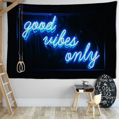 Blauw Abstract Letter Wandkleed Muurdecoratie Kunst Hippie Tapijten Bohemien Psychedelisch Slaapkamer Woonkamer Huisdecoratie 95x70CM blue