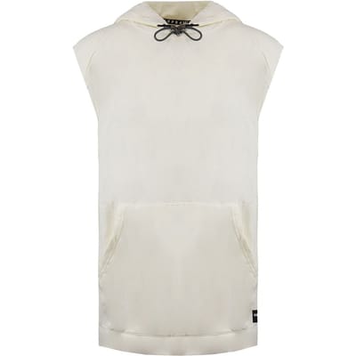 Supra Logo Mouwloze Pullover Crème Heren Katoenen Hoodie 102171 036