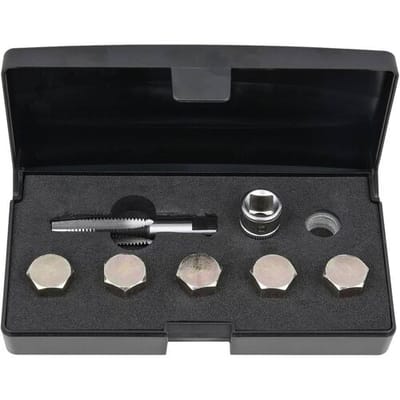 KS Tools 150.4915 Olieaftapschroef-schroefdraadreparatieset, 12-delig M12 x 1,5
