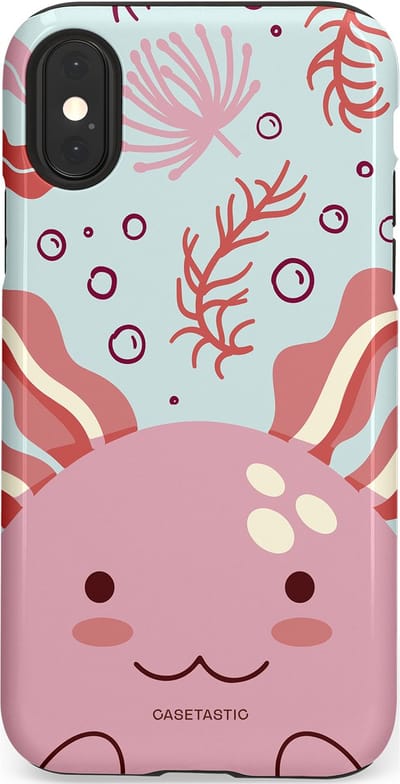 Casetastic Hoesje Geschikt voor Apple iPhone X/Xs - Stijlvolle Beschermende Duo-layer Case - Axolotl knuffels