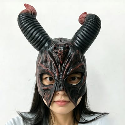 Halloween enge stierenkop latex masker One size fits all adults rood