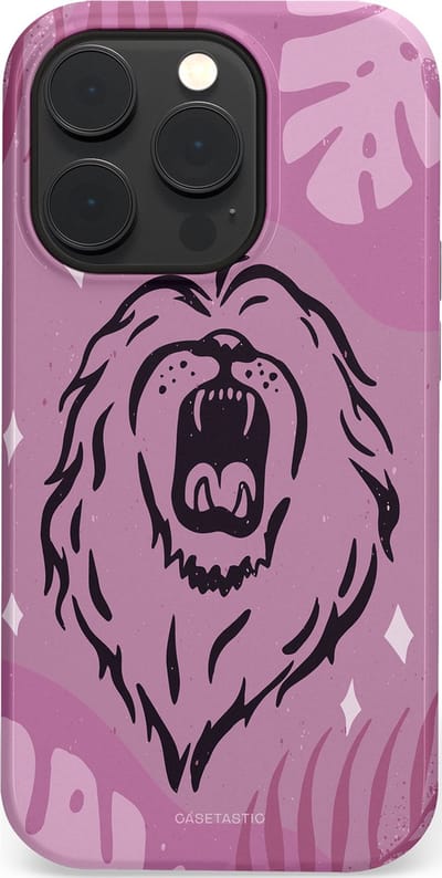 Casetastic hoesje geschikt voor Apple iPhone 14 Pro - MagSafe - Dubbellaagse bescherming - Trots en vurig - Fashion Case - Lila Lichtroze Donkergrijs