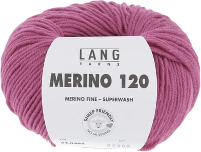 Lang Yarns Merino 120 - 465 fuchsia - Merinowol Garen
