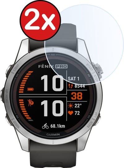 Screenprotector - 2 Stuks - Geschikt voor Garmin Fenix 7S Pro - Sterk & Shockproof - Tempered Glass - Gehard Glas - Beschermglas Screen Cover - Bescherm Protector voor Smartwatch