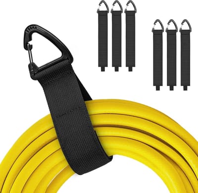 carmdering - Kabelbinders - 6-delige opbergset - Met driehoekige clips - Verstelbaar verlengsnoer - Stevige opbergriemen - Snoerhouder - 1.5*16inch - Geschikt voor het organiseren en opruimen van ateliers en garages.