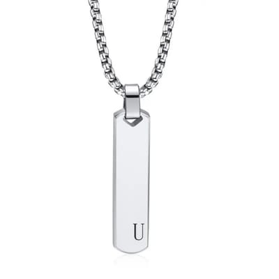 Livano Ketting - Heren - Staal - Nep zilver - Met Hanger - U