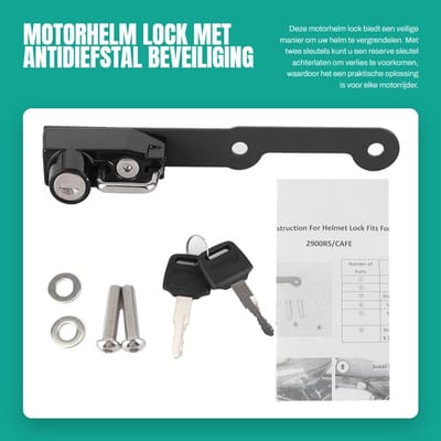 Dailygoods- Motorhelm Slot Antidiefstal - Helmvergrendelingsset - 2 Sleutels - Veiligheidsuitrusting - Geschikt voor Motorrijders - Beschermt tegen Diefstal - Helmvergrendeling