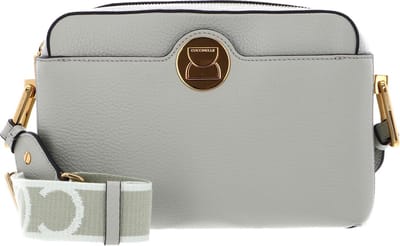 COCCINELLE Leren Schoudertas Liya Signature Crossbody Grained Leather Celadon Green Mintgroen