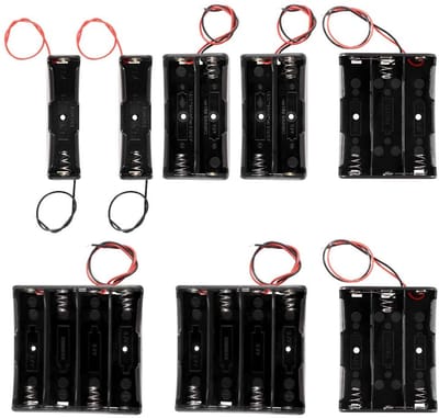 Allecto - 18650 batterijhouder - kunststof opbergdoos - makkelijk solderen - 1/2/3/4 x 3,7 V - ideaal voor hobbyprojecten - met kabelboom