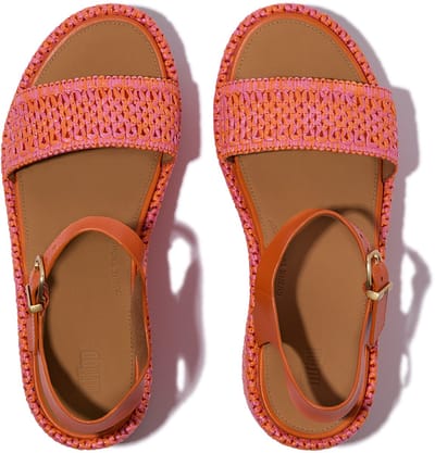 FitFlop Dames sandalen met plateauzool, geweven, Wedge, enkelbandjes JG1
