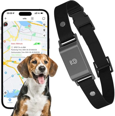 Allero GPS Tracker Hond - GPS Hond - GPS Animal Tracker - Waterdicht - 4G - Realtime Locatietracker - Halsband - Zonder Abonnement