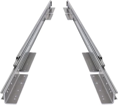 Set ladegeleiders 170cm + haakse vloermontage + ladebeugels 68" volledig uittrekbaar en 250 kg belastbaar - 2 st. heavy duty kogellager camper lade geleiders 1700 mm 68 inch