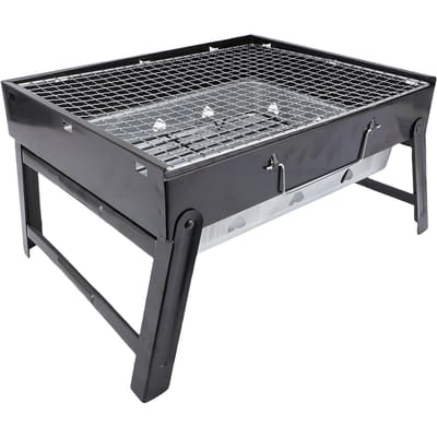 Draagbare Houtskool Grill IJzeren Opvouwbare Tafelblad Barbecue Grill BBQ Gereedschap voor Buiten Achtertuin Koken gray