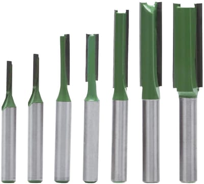Dailygoods - APOMOONS 7 stuks houtfrees, schacht, rechte frees, 6 mm schacht groeffrees hout bovenfrees, hardmetalen freesgereedschap, houtfrees, frees, snijmes - 3 mm, 4 mm, 5 mm, 6 mm, 8 mm, 10 mm, 12 mm