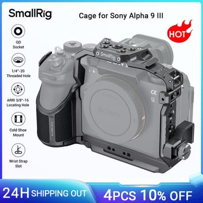 Smallrig A9 Iii Camerakooi Voor Sony Alpha 9 Iii Met Kabelklem Ingebouwde Arca-Zwitserse Snelkoppelingsplaat Voor Dji Gimbal - 4533