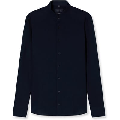 OLYMP Signature Casual Overhemd, Tailored Fit, Opstaande kraag, Blauw