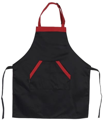 Dailygoods- Keukenschort Multifunctioneel - Verstelbare Halsriem - 2 Zakken - Unisex - Zwart/Rood - Keukenaccessoire - Schort