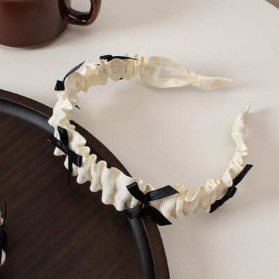 Accessoires pour cheveux Bandeau pour cheveux avec nœud mignon et serre-tête pour fête de vacances blanc