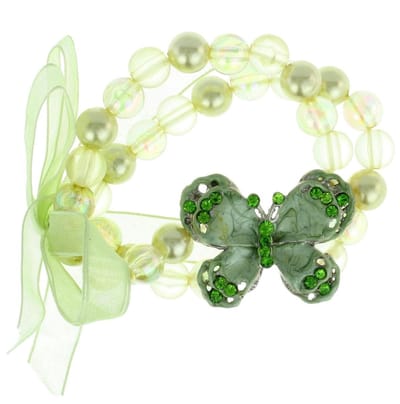 Behave - Groene armband met vlinder en strik - Speels accent zomerlook