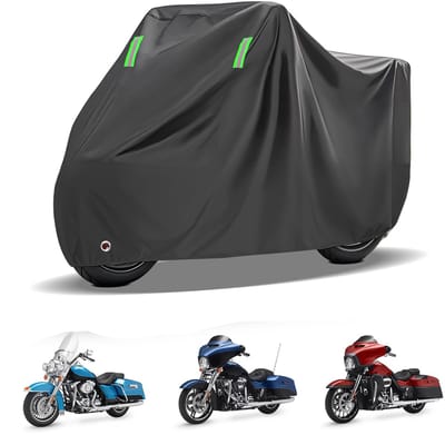 Motorhoes - Waterdichte motorhoes - Regen- en stofdichte motorbeschermhoes - Reflecterend 's nachts - UV-bescherming - Sneeuwbescherming - Alle seizoenen - 230*95*125cm -Geschikt voor bescherming van twee- en driewielige motorfietsen - Zwart