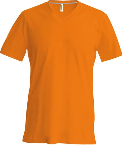 Kariban Heren Korte Mouw V Hals Slim Fit T-Shirt (Oranje)