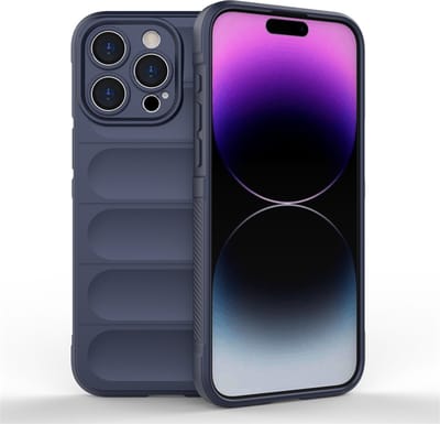 MobyDefend Hoesje - Geschikt voor iPhone 15 Pro Max - TPU Gripcase - Blauw