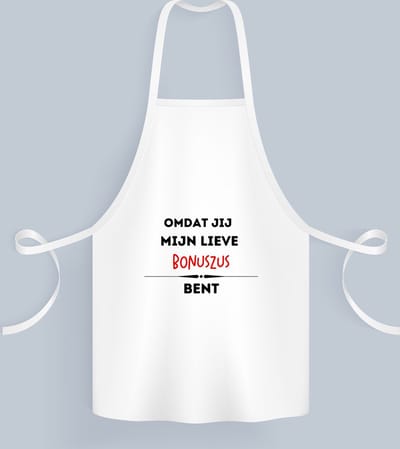 Akyol - omdat jij mijn lieve bonuszus bent Keukenschort - Zus - de liefste bonuszus - verjaardag - cadeautje voor zus - kado - geschenk - 82 bij 71 cm