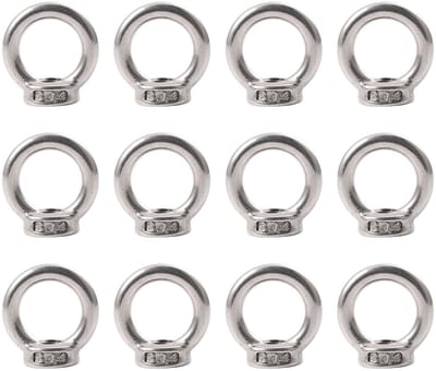 JHUBERS- Ringmoeren M6 - 12 Stuks - Roestvrij Staal 304 - Oogmoeren - Ringschroeven - Bevestigen van Ornamenten