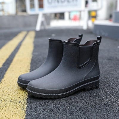 Nieuwe Heren Vissen Korte Schacht Regenlaarzen Outdoor Vissen Rubber Schoenen Waterdichte Regen Waad Waterlaarzen Lente Comfortabel 44 black