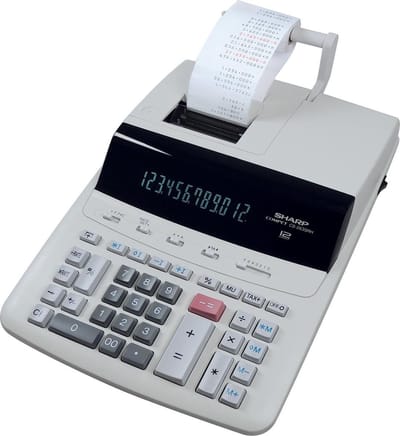 Sharp rekenmachine - CS2635RHGYS - grijs - 12 digit - 1x CR2032 batterij - SH-CS2635RHGYS