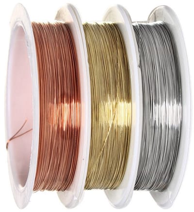 0,3 mm, koperdraad, voor het maken van sieraden, aanslagvrije koperdraad, 3 rollen