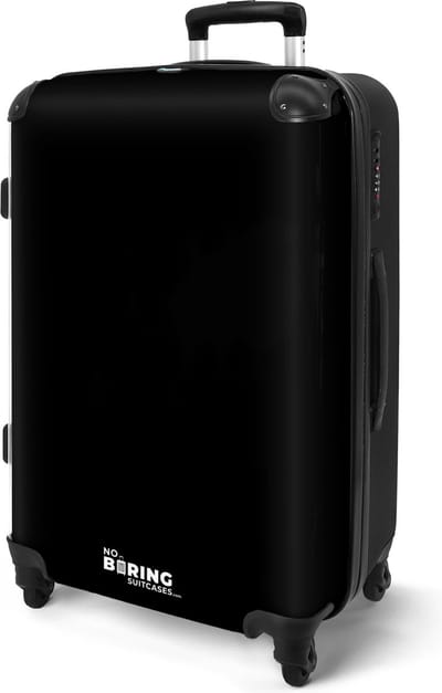NoBoringSuitcases.com® - Koffer groot zwart - Zwarte rolkoffer lichtgewicht - Reiskoffer met 4 wielen - Ruimbagage valies - Grote reis trolley XL - 20 kg bagage - Large suitcase - Bagagekoffer