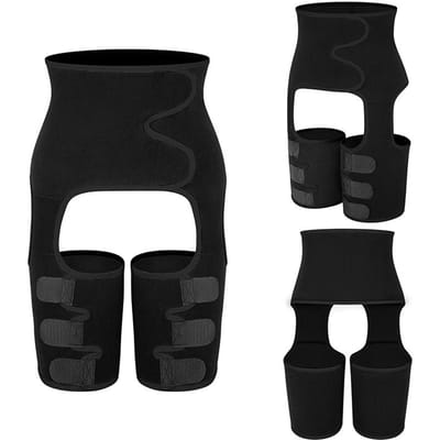 Tailletrainer Vrouwen 3-in-1 Taille Dij Trimmer Body Shaper Gewichtsverlies Afslankende Ondersteuningsriem Heup Lift Corsetten Workout Fitness M zwart