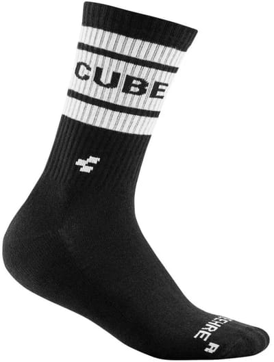 CUBE Fietssokken SOCKS AFTER RACE HIGH CUT BLACK/WHITE 40-43