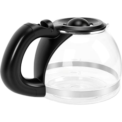 Carafe de remplacement pour cafetière OST en verre 600 ml Poignée noire sûre Capacité 4 tasses Antidéflagrante black