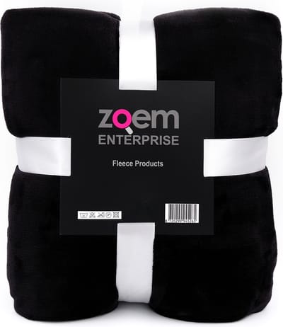 Zoem - Fleecedeken - fleece plaid - 150 x 200 - super zacht - 280 gsm - Zwart