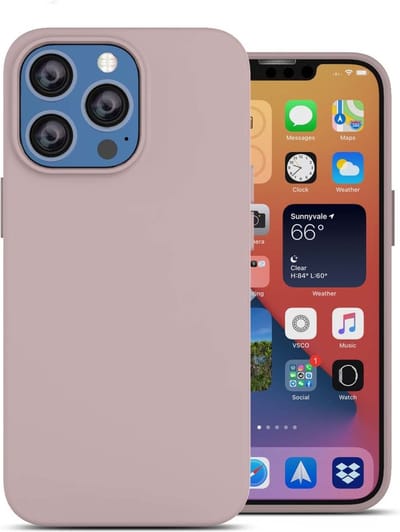 Hoesje Geschikt voor iPhone 13 Pro Max backcover liquid siliconen hoesje - Licht Roze