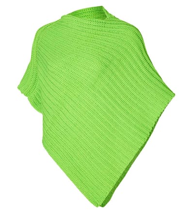 Apollo - Party poncho gebreid - Carnvalskleding dames Fluor groen - one size - Carnaval - Feestartikelen - Carnavalskleding - Party