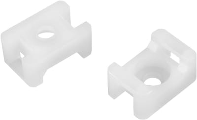 150pcs Nylon Kabelbinders met Bevestigingsbasis, 5.2mm Zadeltype Montage, Verstelbare Kabelhouders voor Netwerk- en Elektriciteitskabels, Wit