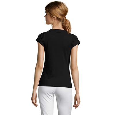 SOLS Dames/Dames Maan V Hals T-shirt (Diep zwart)