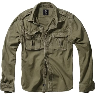Brandit Vintage Heren Longsleeve - olijf - S