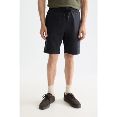 Scotch & Soda Fave - Cotton-linen Twill Bermuda Short Black Taglia: W28 | Pantaloncini Outlet | Uomo | Nero
