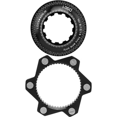 Remcentrumvergrendeling Fiets 6-bouts schijfremadapterset Fiets aluminiumlegering accessoire Zwart