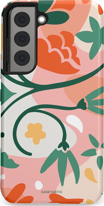 Casetastic Hoesje Geschikt voor Samsung S22 - Stijlvolle Beschermende Duo-layer Case - Bloesem Pastels